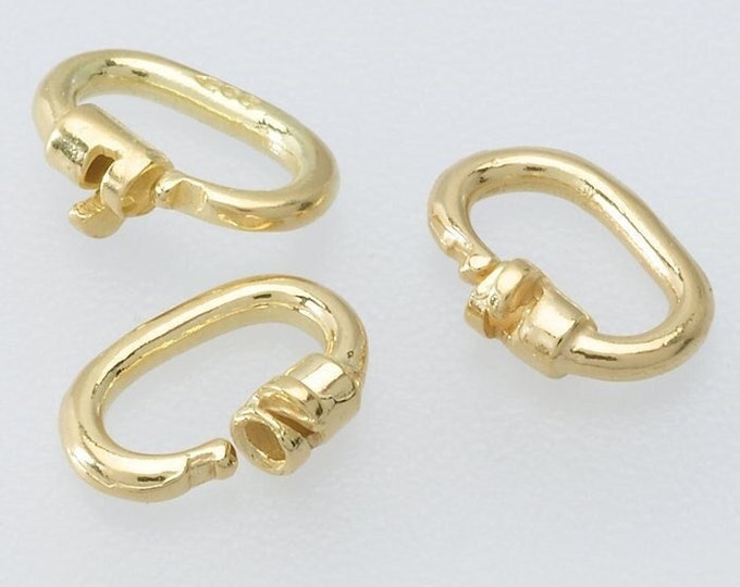 Jump ring, 14k yellow gold 4.6 x 1.8mm link lock jump ring, no solder ring, sold per piece