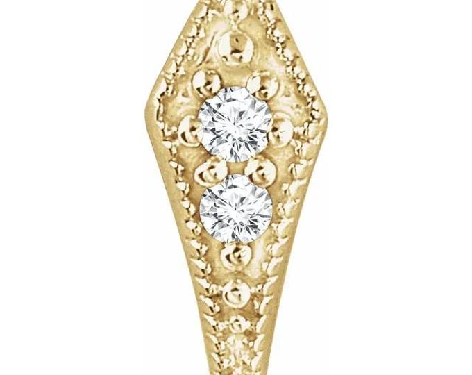 Natural .02ctw Diamond Tapered Bail in 14k Yellow or White Gold