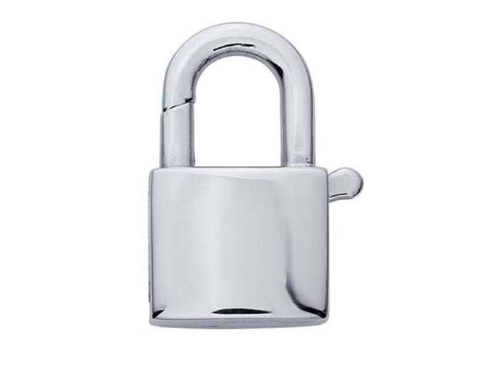 Sterling Silver 17.8mm Square Padlock Clasp