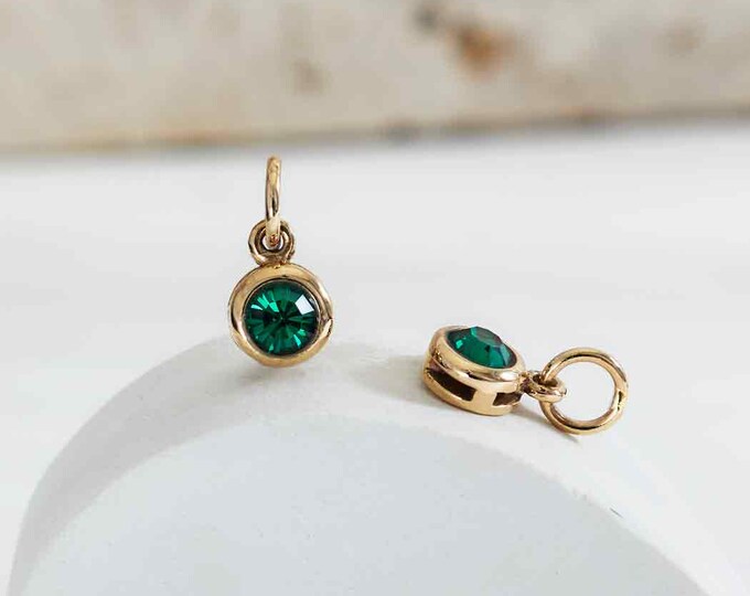 Bronze May Birthstone Charm 11x6mm