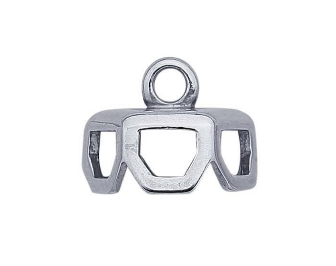 Sterling silver hexagonal end cap for single-point crystal