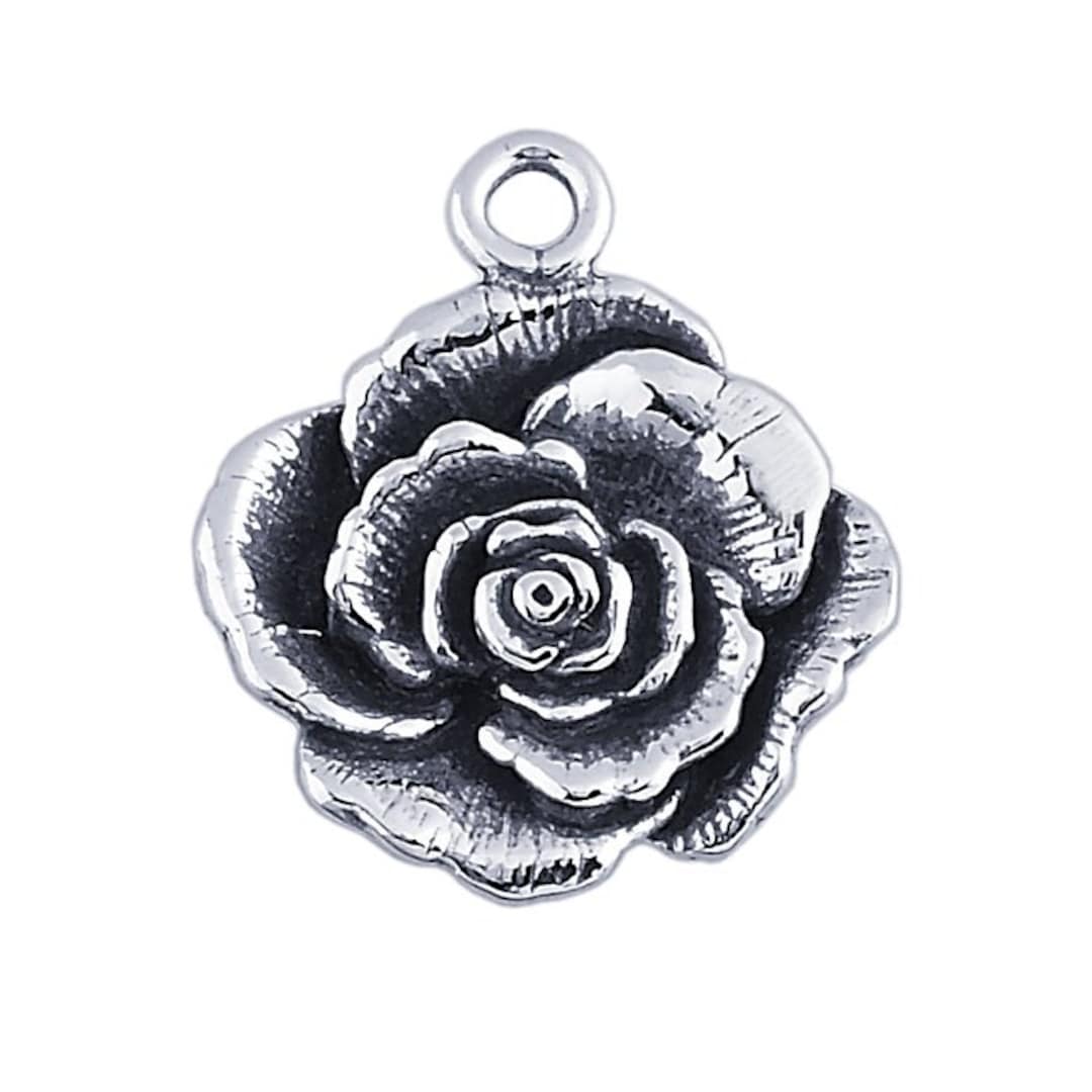 Sterling Silver Rose Blossom Charm