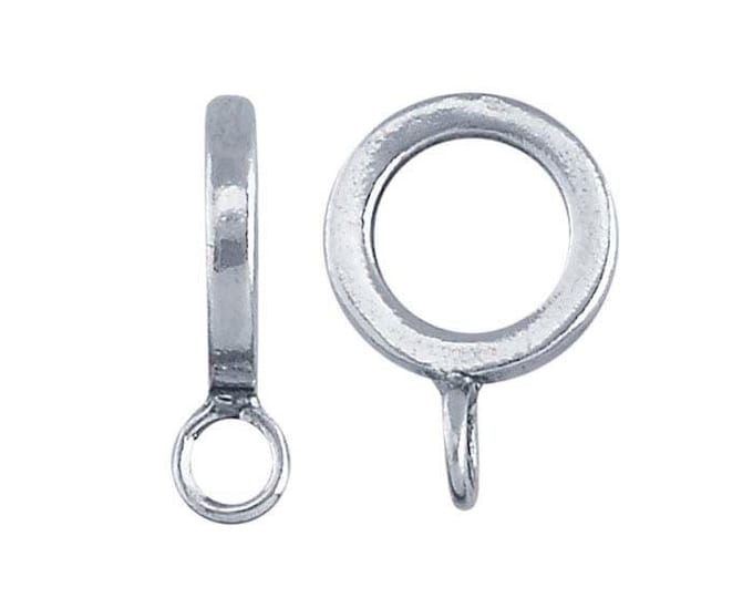 Sterling Silver Slide Pendant Bail with Ring