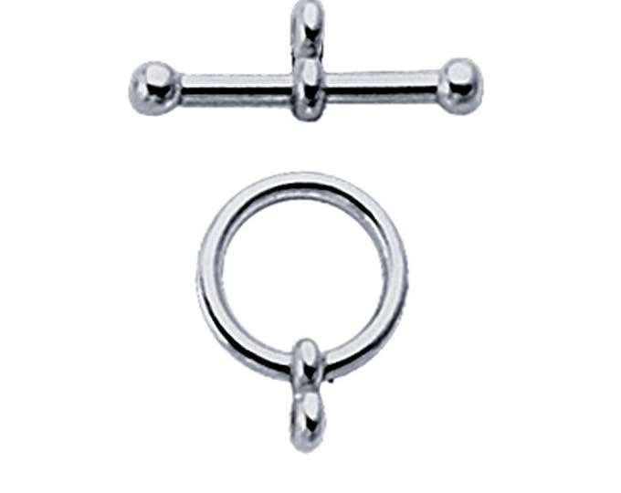 Argentium Silver Ball-End Toggle Clasp, 14.8mm