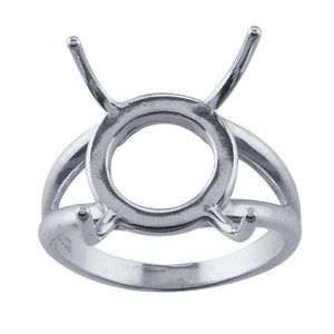 Sterling Silver 12 x 10mm Freeform Ring Mounting image 1