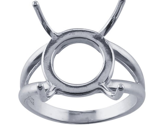 Sterling Silver 12 x 10mm Freeform Ring Mounting, choose your setting size anf ring size