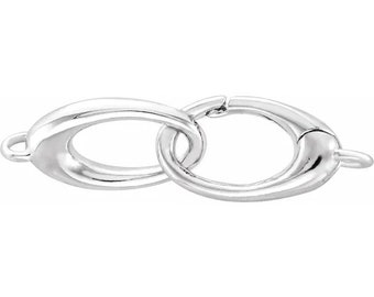Double Triggerless Lobster Clasp in Sterling Silver or 14k Gold