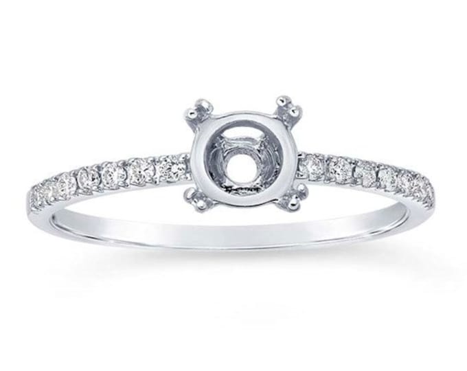 14K White Gold .85-Ct. Semi-Mount Engagement Ring Mounting