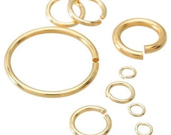 14k yellow gold  round jump ring, select your size