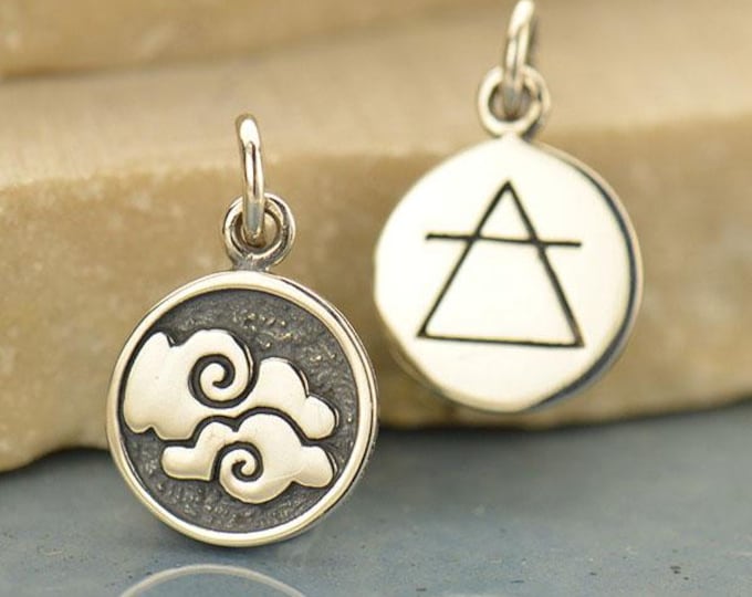 Sterling Silver Air Charm - Four Elements 16x10mm