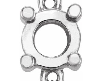 Round 4-prong link, available in sterling silver, 14k white gold or 14k yellow gold, choose your size