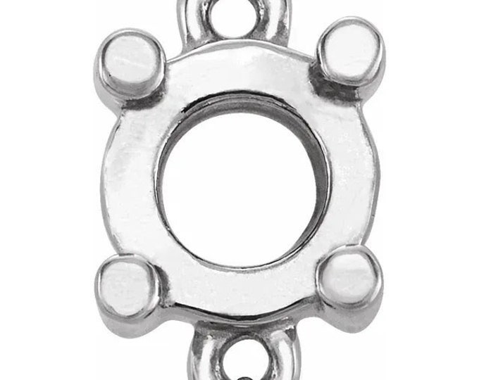 Round 4-prong link, available in sterling silver, 14k white gold or 14k yellow gold, choose your size