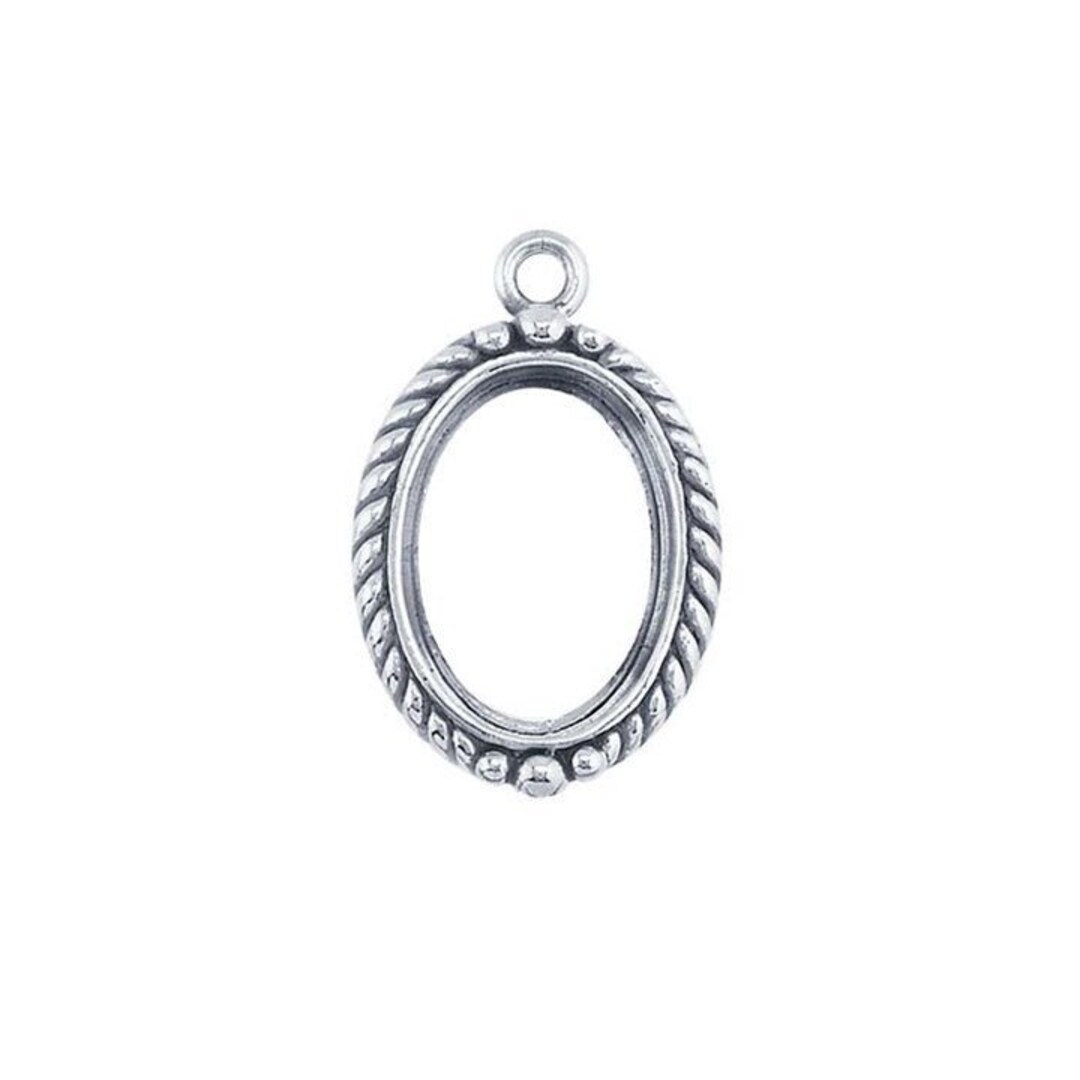 Silver Rope Edge Sterling Silver 14 X 10mm Oval Rope-edge Cabochon Pendant Mounting - Etsy