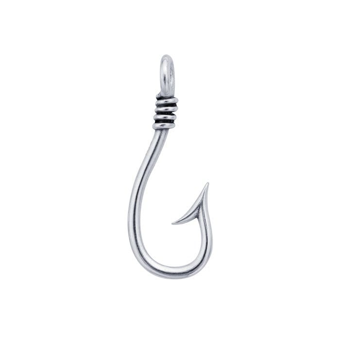 Sterling Silver Fish Hook Component Pendant Large