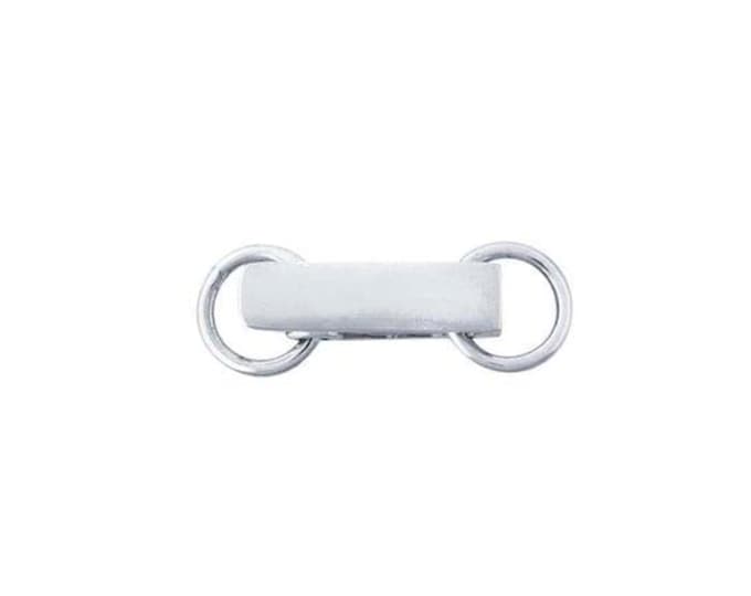 Sterling Silver 20 x 7mm Fold-Over Clasp with Attach Rings