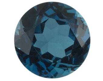 1 Round London Blue Topaz Stone, AA-Grade, choose your size