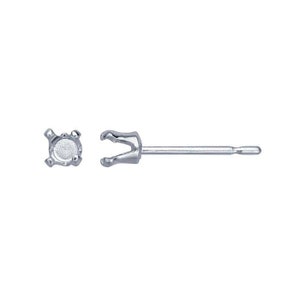 May include: Silver earring setting with a prong setting for a round stone.