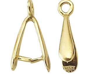 14K Yellow Gold Pinch-Style Pendant Bail