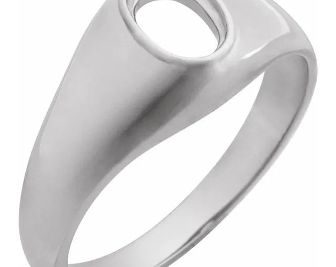 Men's Ring Oval 7x5 Bezel Mounting, available in Sterling Silver or 14k yellow or white gold,