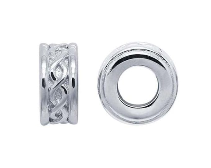 Sterling Silver 8 x 4mm Roundel "Smart" Infinity Bead with Silicone Insert
