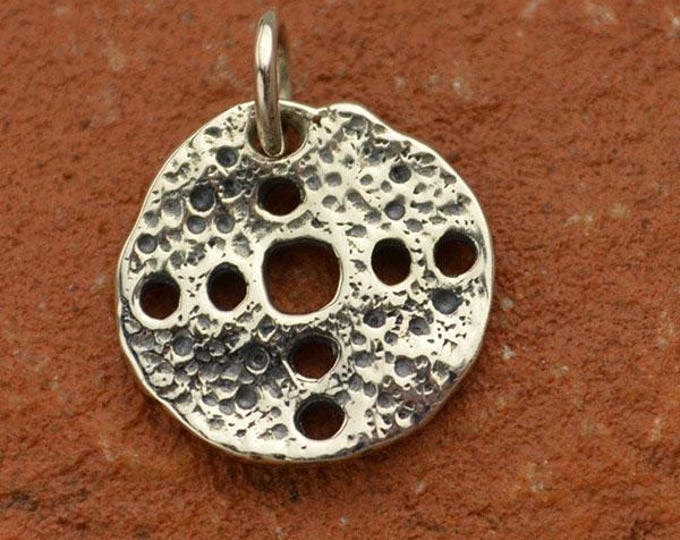 Sterling Silver Ancient Coin Charm - with Holes 16x12mm