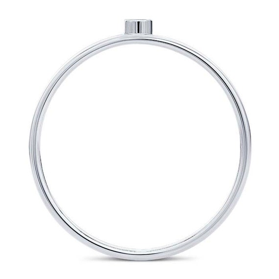 Ring Blank, 14K White Gold 2mm Round Bezel Ring Mountings