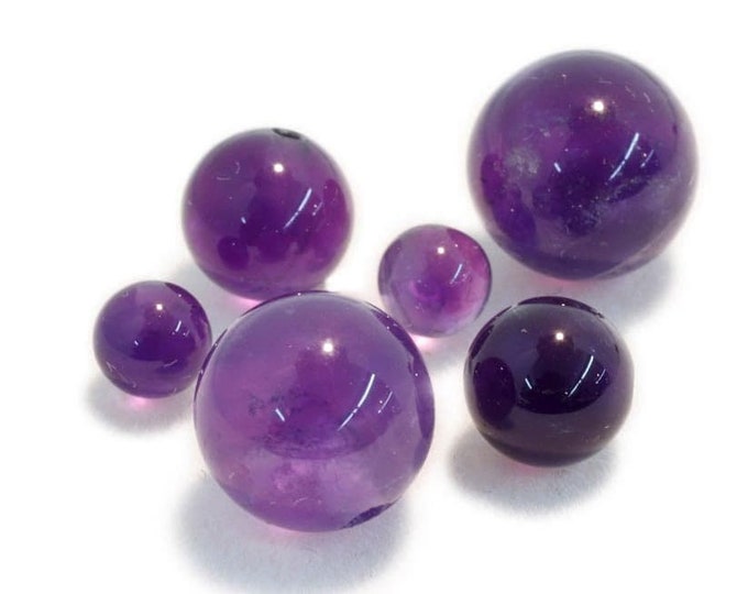 Amethyst half-drilled beads, select your size