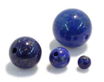 Lapis lazuli half-drilled beads, select your size. sold as single bead