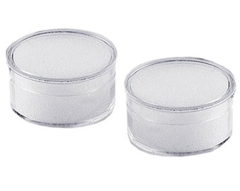 12pcs. clear acrylic round gem jar with white foam insert