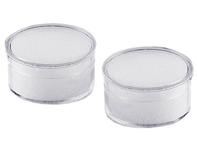 12pcs. clear acrylic round gem jar with white foam insert