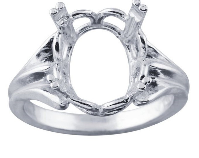 Sterling silver oval ready set ring mounting, ring blank, choose your bezel size