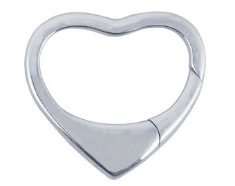 Sterling silver heart push clasp