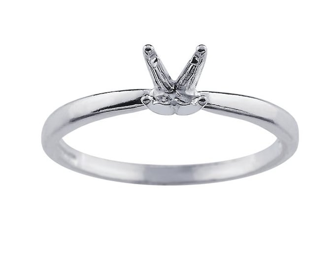 Sterling Silver 6mm Round Deep "V" ReadySet Ring Mounting