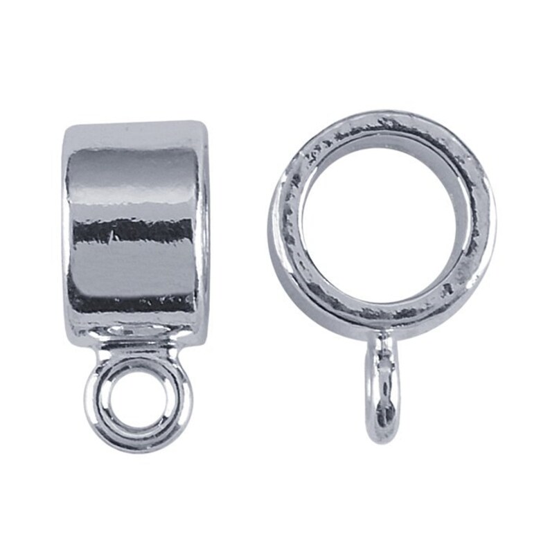 Sterling Silver Tube Pendant Bail with Ring Etsy