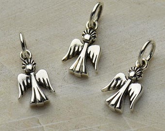 Sterling Silver Tiny Angel Charm 14x6mm