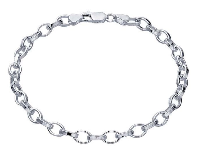 Sterling Silver 5mm Oval Link Chain Bracelet