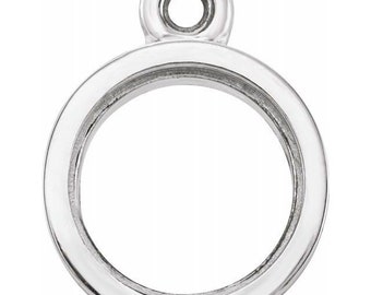 14k round bezel dangle, choose your size and metal color