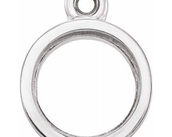 14k round bezel dangle, choose your size and metal color