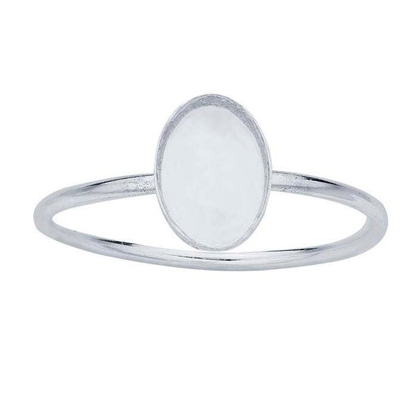 Sterling silver oval cabochon ring mounting, choose your setting size and finger size