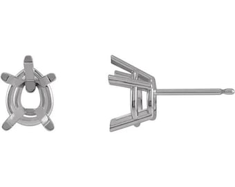 Pear 5-Prong Earring Mountings in Sterling Silver or 14k Gold, choose your size