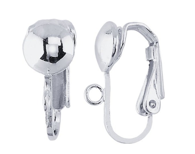 Sterling Silver Clip Earring with Ball and Ring