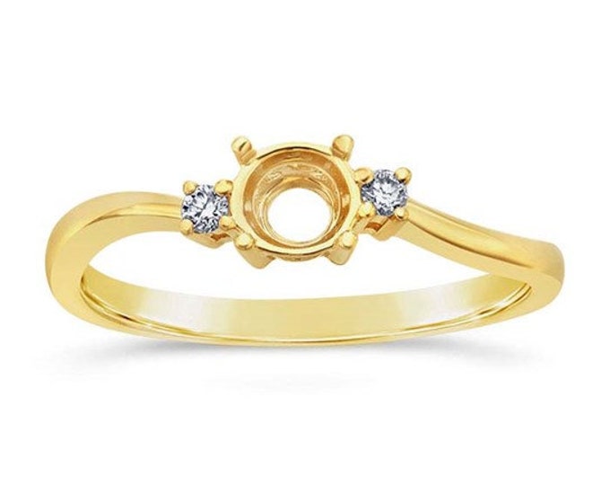 14K  Gold .5-Ct. Round Semi-Mount Engagement Ring Mounting, available in yellow or white gold, choose your size