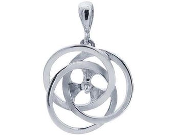 Sterling Silver Love-Knot Pearl Pendant Mounting