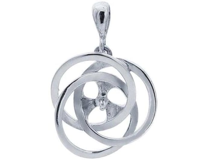 Sterling Silver Love-Knot Pearl Pendant Mounting