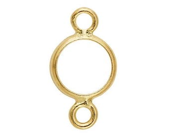 14k yellow gold 4mm round bezel link component mounting