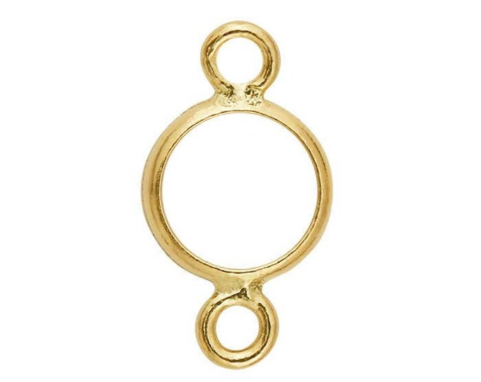 14k yellow gold 4mm round bezel link component mounting