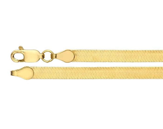 14k yellow gold herringbone chain
