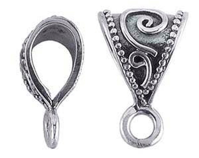 Sterling Silver Bali-Style Pendant Bail with Ring