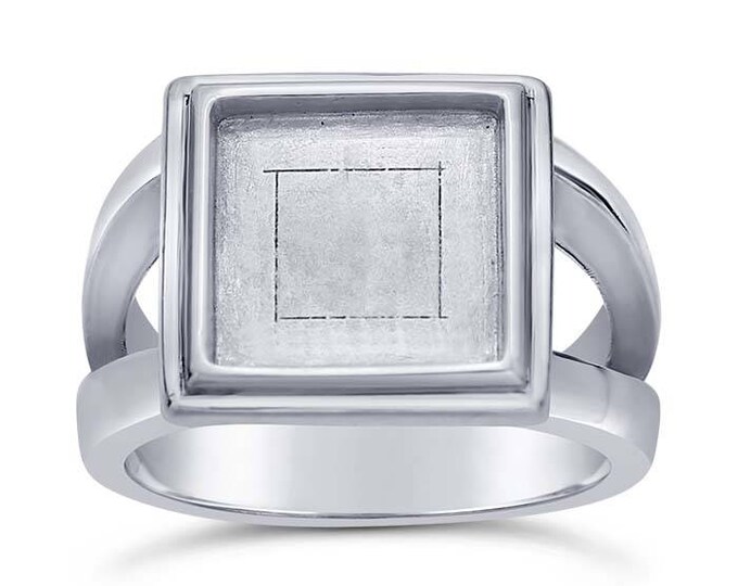Sterling Silver 10mm Square Bezel Ring Mounting avail. in sz 7 or 8