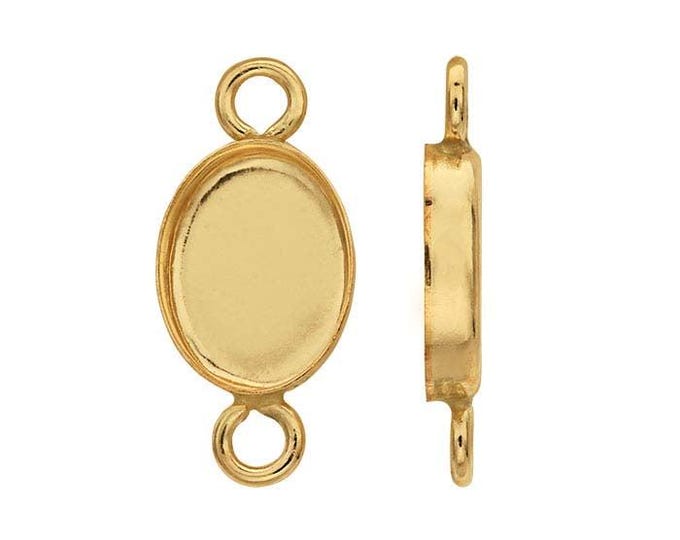 14k Gold-Filled Oval Cabochon Link Component Mounting, Bezel Center Mounting, choose your size,